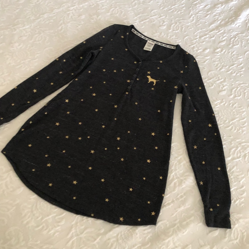Pink by Victoria Secret Sleepwear Long Sleeves Shirt - Picture 3 of 7